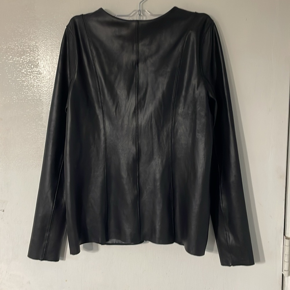 Spanx collarless  faux leather moto jacket - Picture 6 of 9